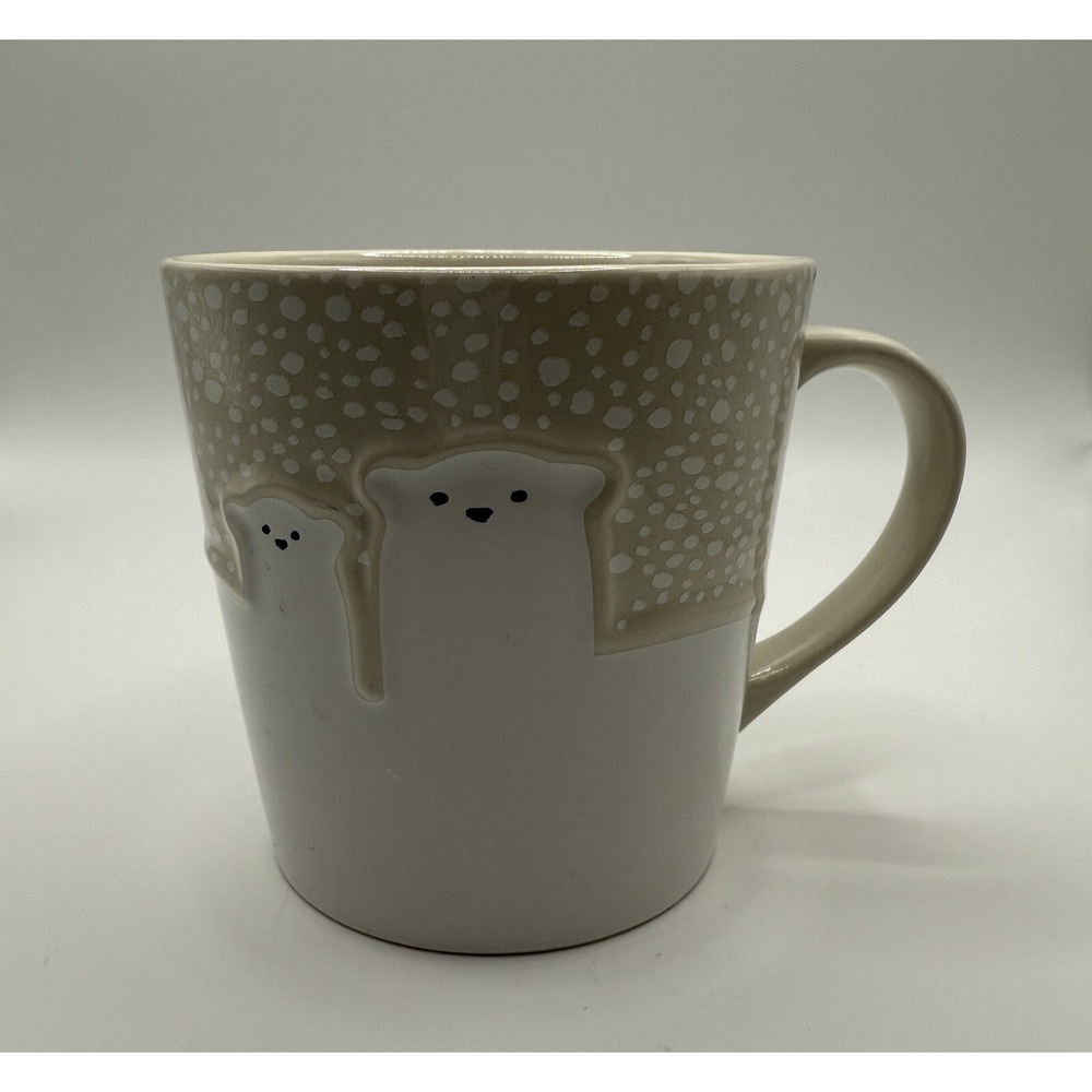 STARBUCKS COFFEE - 2016 Winter Snow Polar Bear Christmas - Ceramic Mug Cup